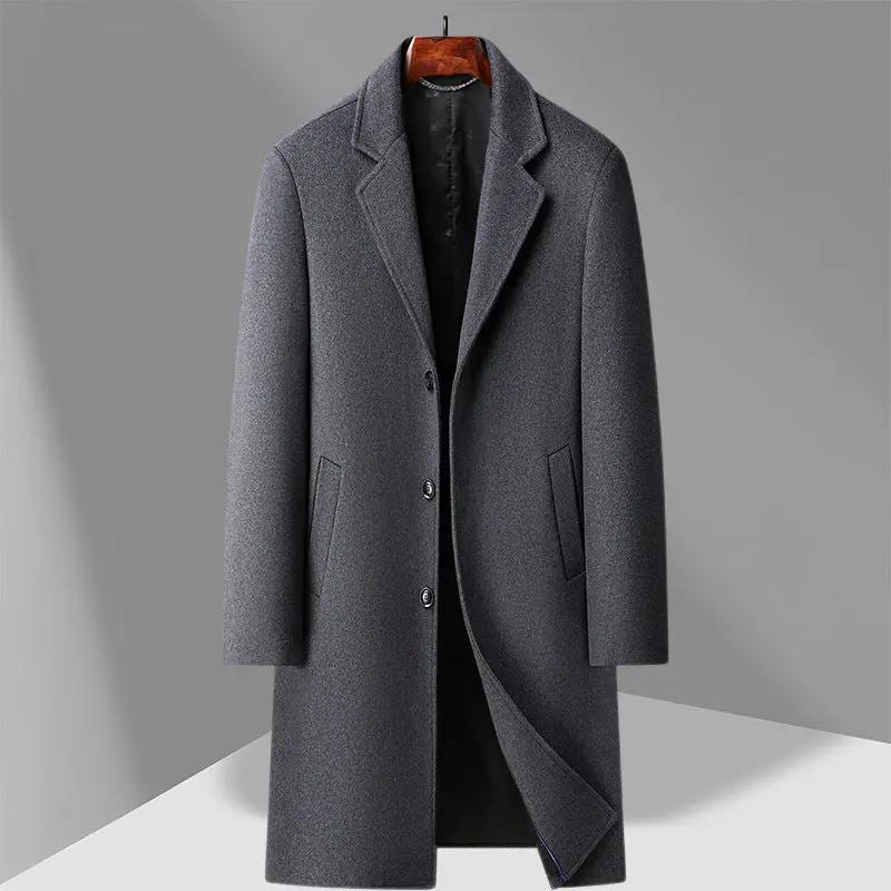 Men's Woolen Coat Business Casual Long Cjdropshipping