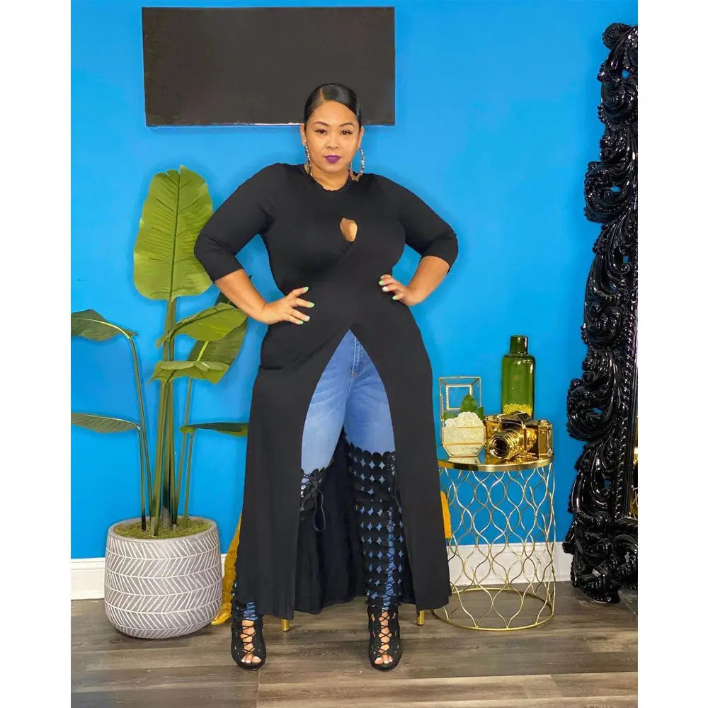 Plus Size Women's Split Dress Top Cjdropshipping