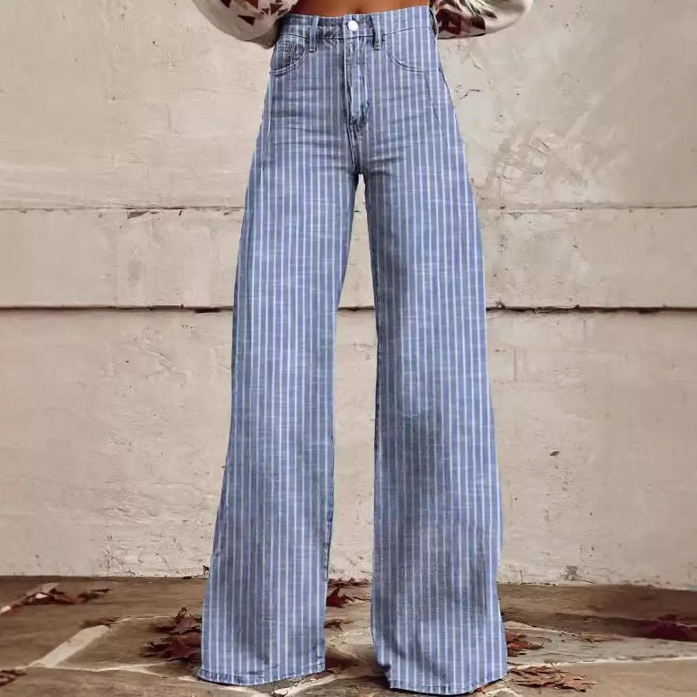 Women's Casual Pants Thin Imitation Jeans Wide Leg Cjdropshipping
