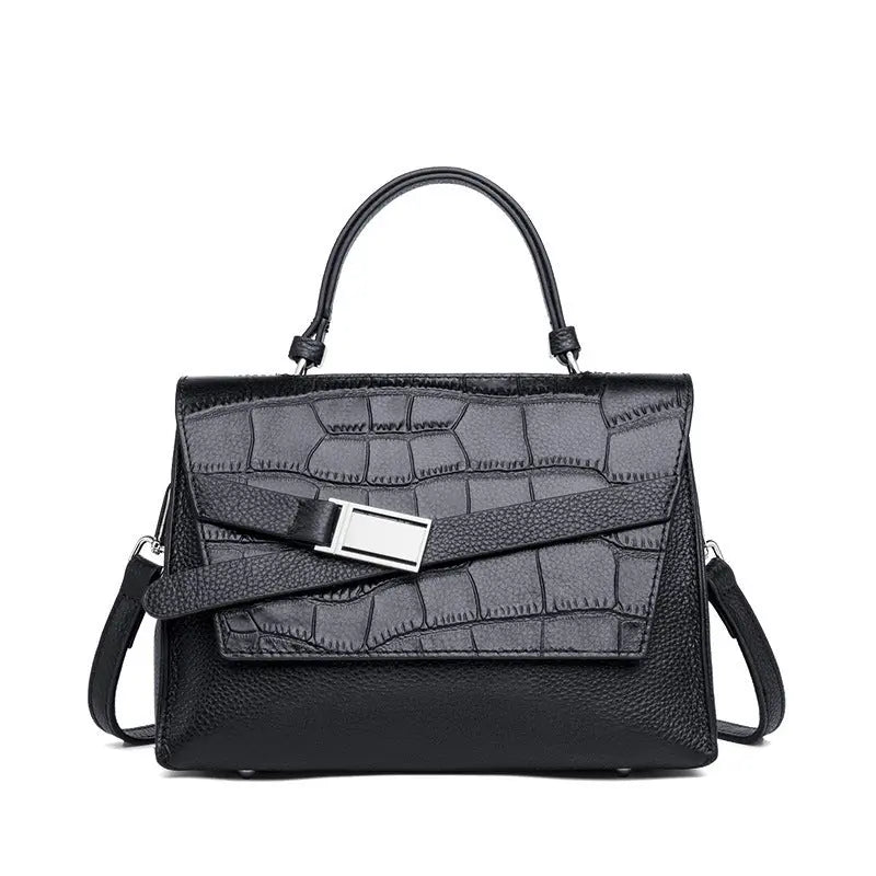 Elegant Lightweight Leather Alligator Print Handbag Dropshipman