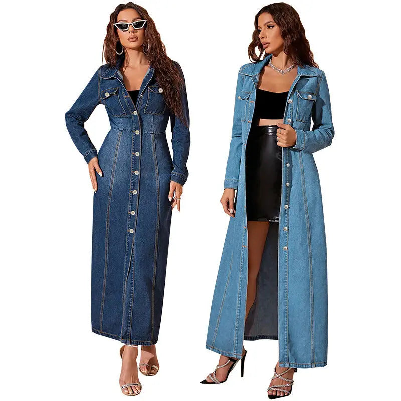 Denim Button Cardigan Jacket Dress Cjdropshipping