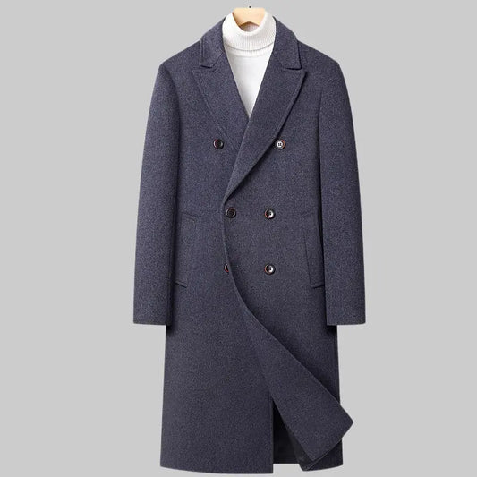 Double Breasted Long Woolen Coat Dropshipman
