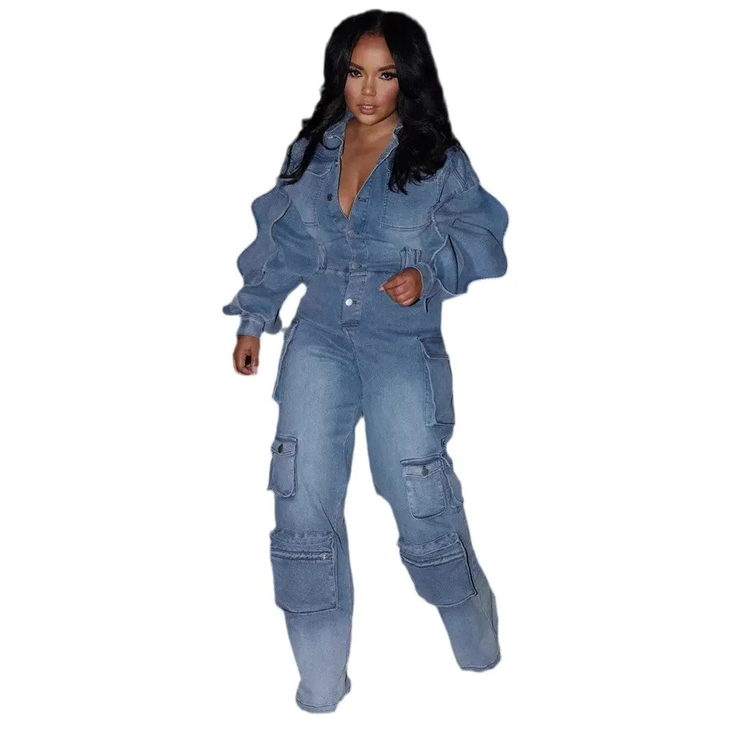European And American Women's Suit Draping Effect Straight-leg Pants Jumpsuit Cjdropshipping