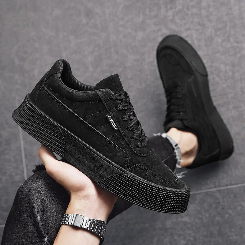 Casual Board Flat Shoes Men Breathable Thick-soled Lace-up Sneakers For Walking Running - JNi3 shop
