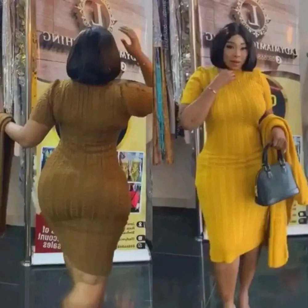 Women Big Size Knitted Dress Long Coat Two Piece Suit Cjdropshipping