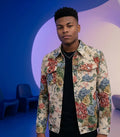 Vintage Inspired Jacquard Floral Men’s Trucker Jacket, Textured Tapestry Western Coat