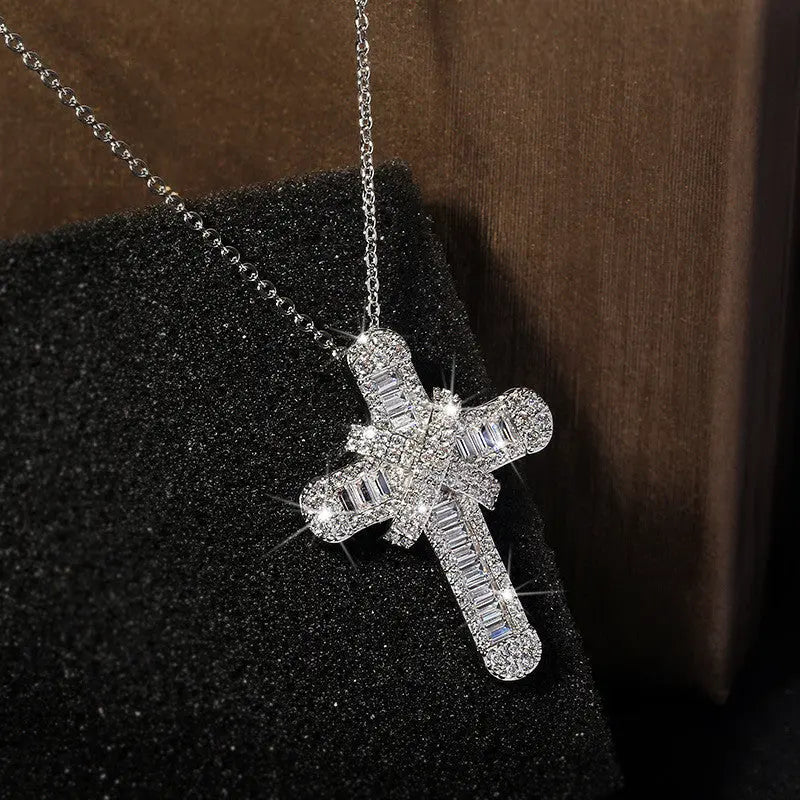 Hip Hop Jewelry Lady Diamond Cross Necklace Cjdropshipping