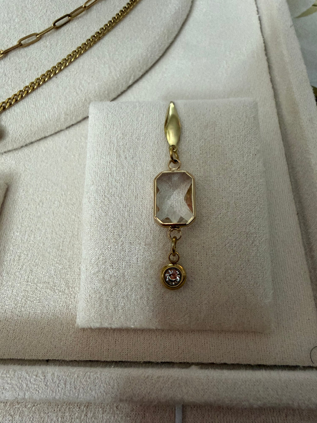 18k Gold PVD Birth Month double layered pendant Necklace, Bracelet and Earrings 3 pce set.