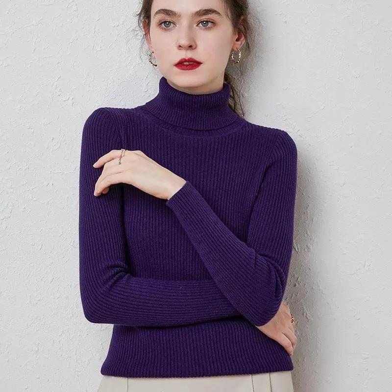 Turtleneck Sweater Women Slim Padded Inner Style Cjdropshipping