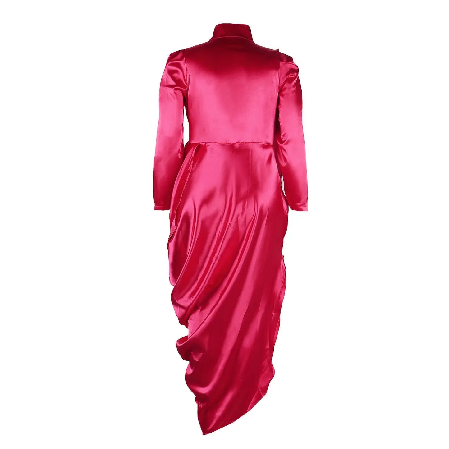 Deep V Pleated Slim-fit Long Sleeve Dress JNi3 shop