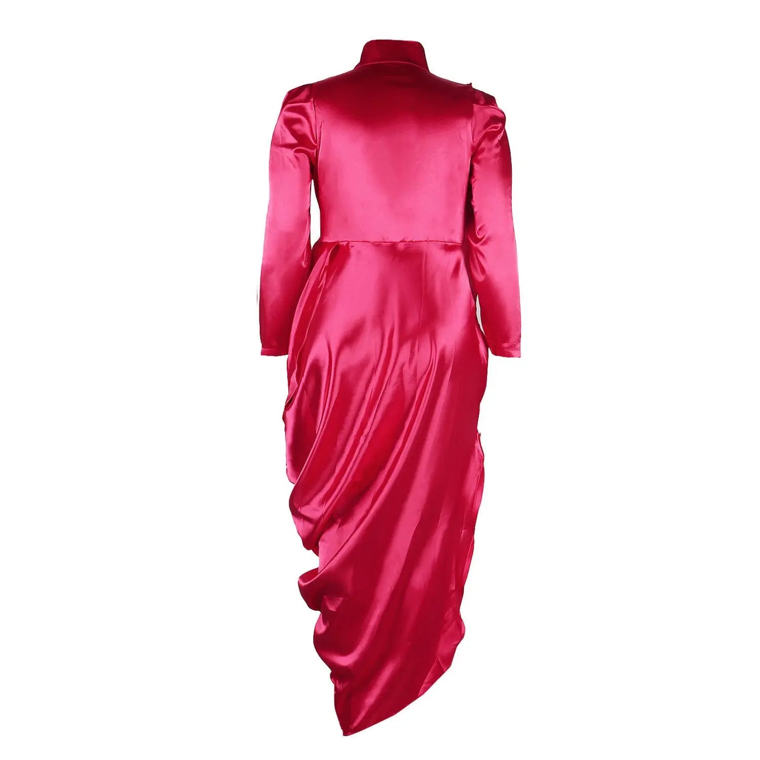 Deep V Pleated Slim-fit Long Sleeve Dress JNi3 shop