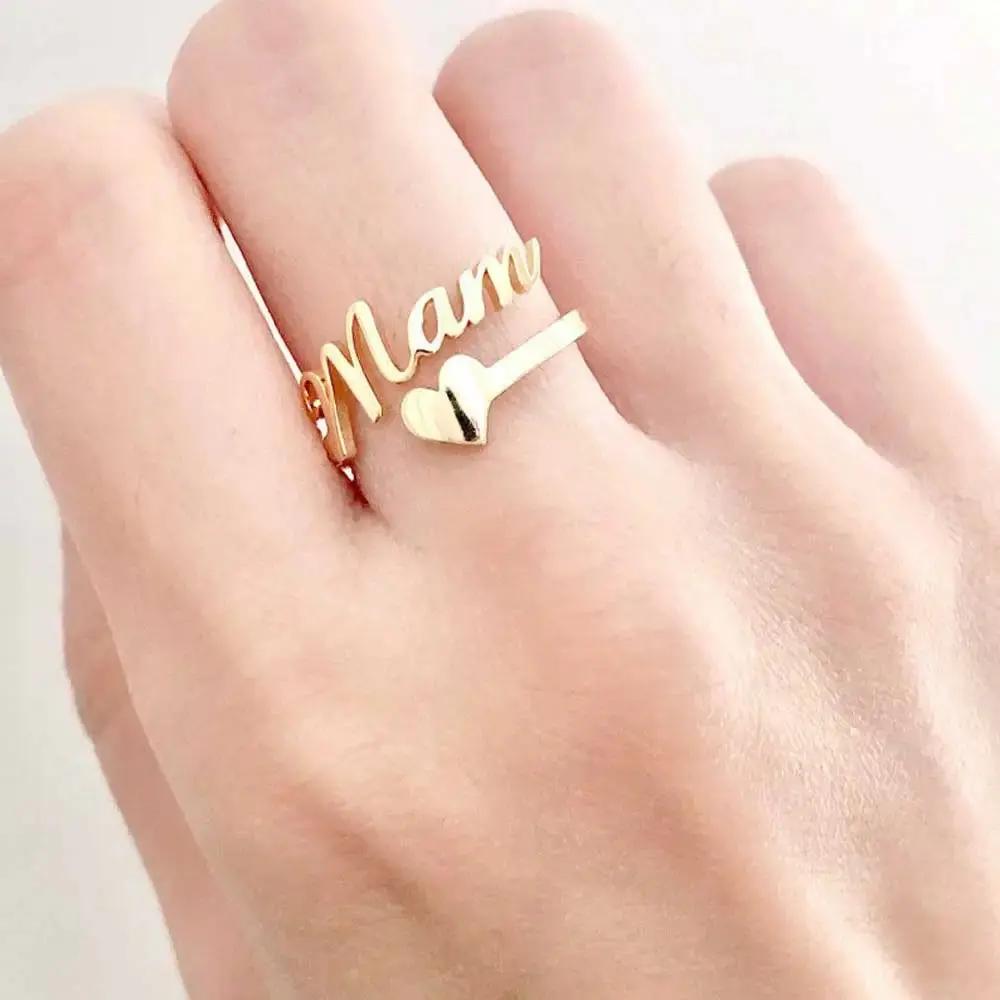 Customized Name Men Women Ring Personalized Love Heart Fashion Stainless Steel Rings Jewelry Valentine's Day Gifts Cjdropshipping