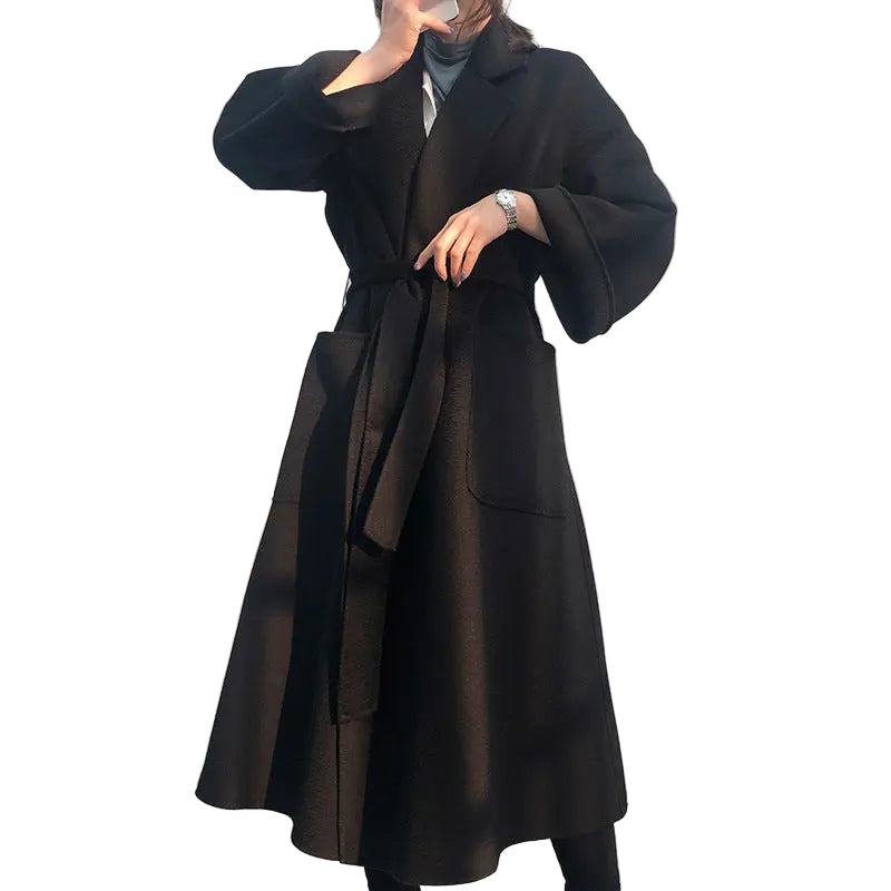 Women's Mid-length Autumn And Winter Loose Reversible Cashmere Coat JNi3 shop