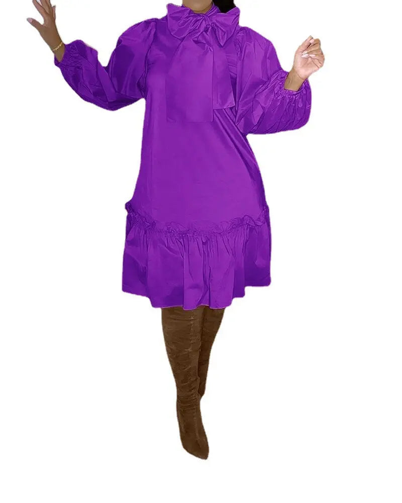 Loose Plus Size Casual Ruffle Dress Cjdropshipping