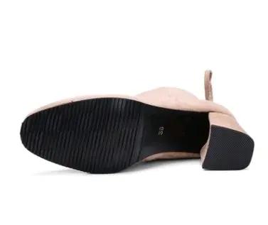 Suede square head European and American short boots women Cjdropshipping