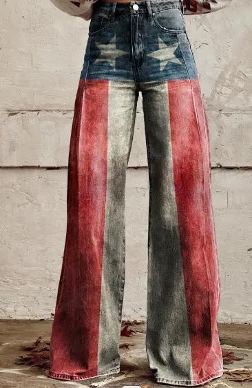 Women's 3D Printed Straight Casual Wide-leg Pants Cjdropshipping