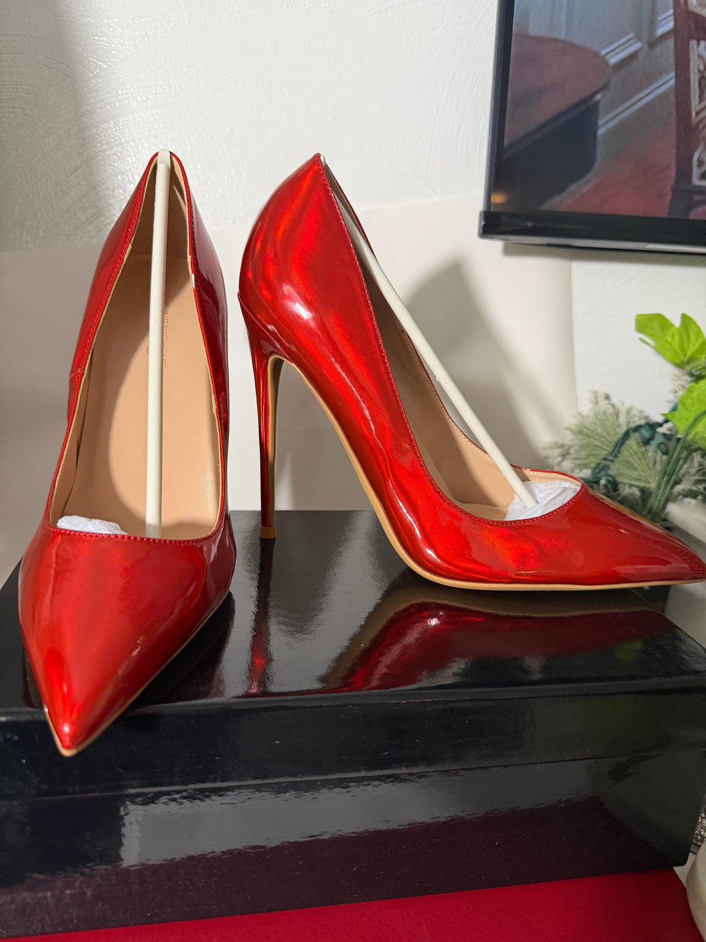 Laser Red  Stiletto Pumps