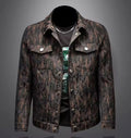 Men's Floral Jacquard Button-Up Casual Jacket with Pocket Details | Stylish Modern Statement Outerwear
