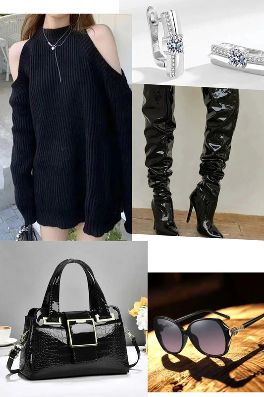 Sweater dress outfit (black) JNi3 shop