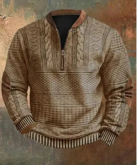 Men's Digital Print Half-Zip Sweater JNi3 shop