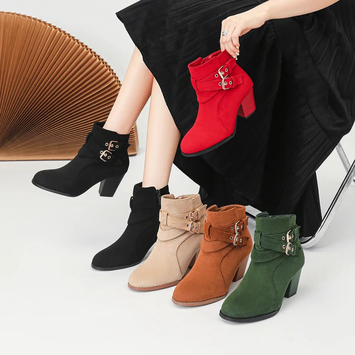 Women's Ankle Boots New Fashion Ankle Boots Comfortable Suede Cjdropshipping