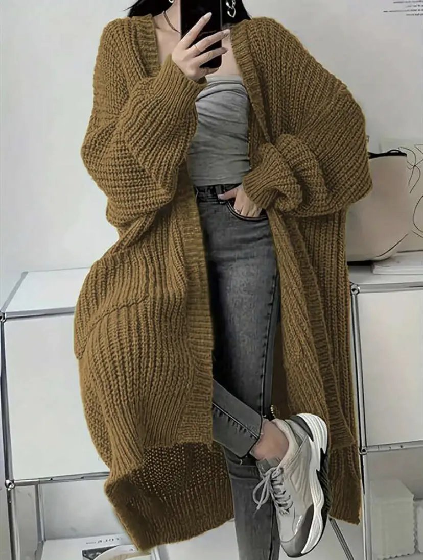 Idle Style Loose Thick Knitted Coat For Women JNi3 shop