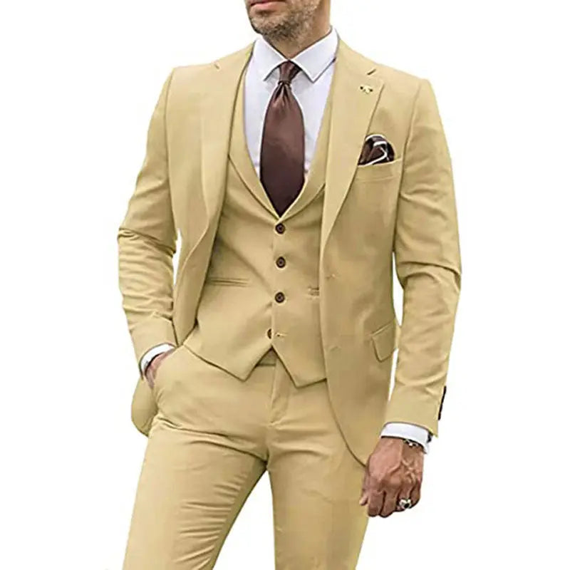 Men's Fashion Casual Slim Suit Three Pieces Cjdropshipping