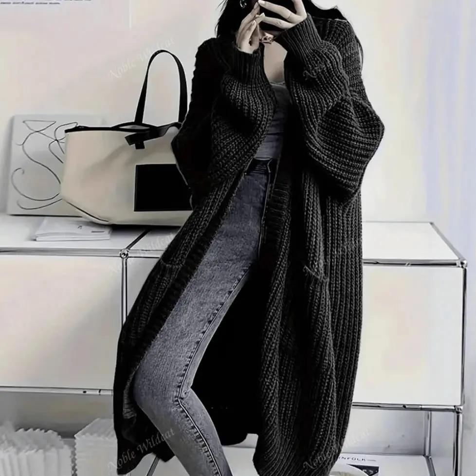 Idle Style Loose Thick Knitted Coat For Women JNi3 shop