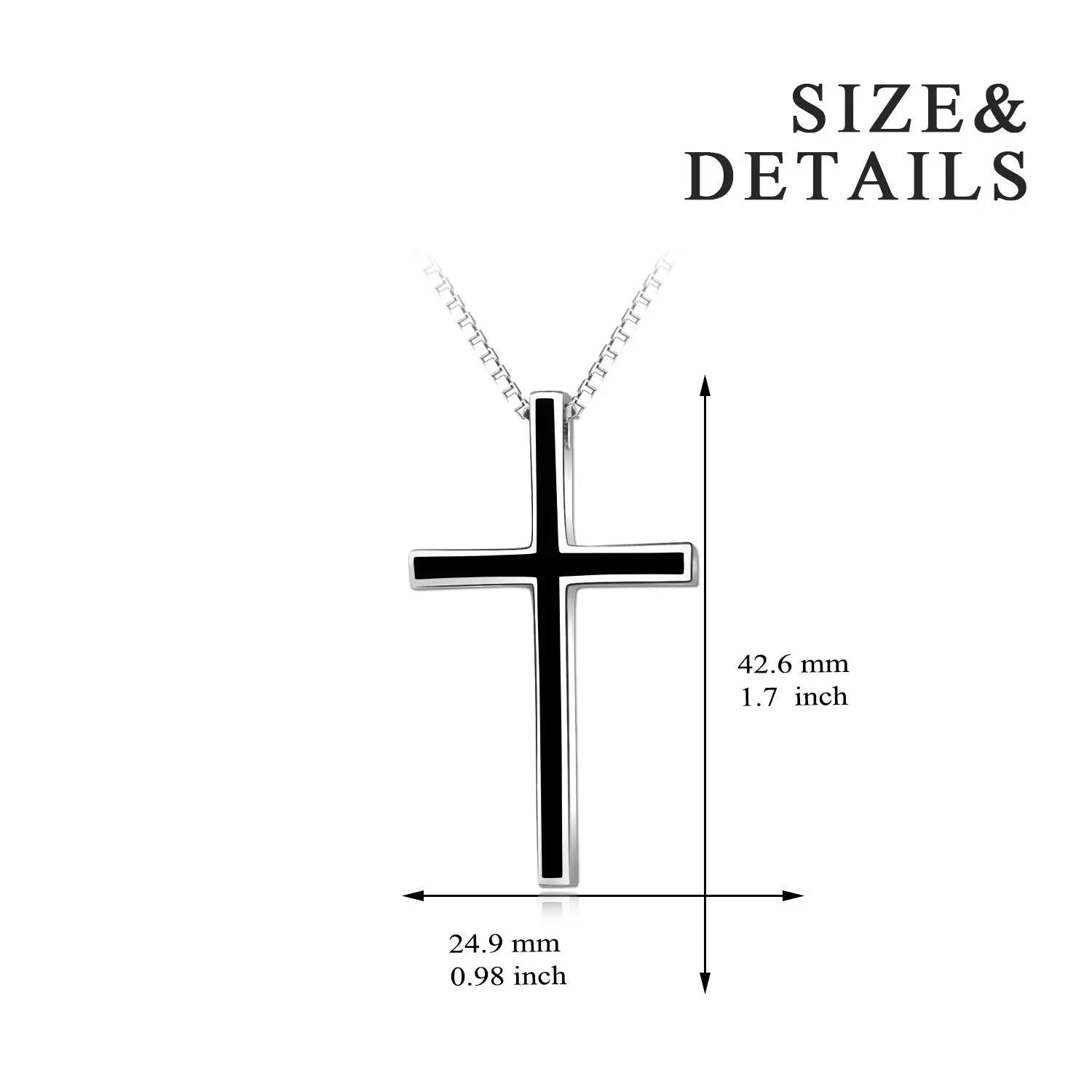 Men's Black Cross Pendant Jewelry 925 Sterling Silver Classic Cross Necklace Cjdropshipping