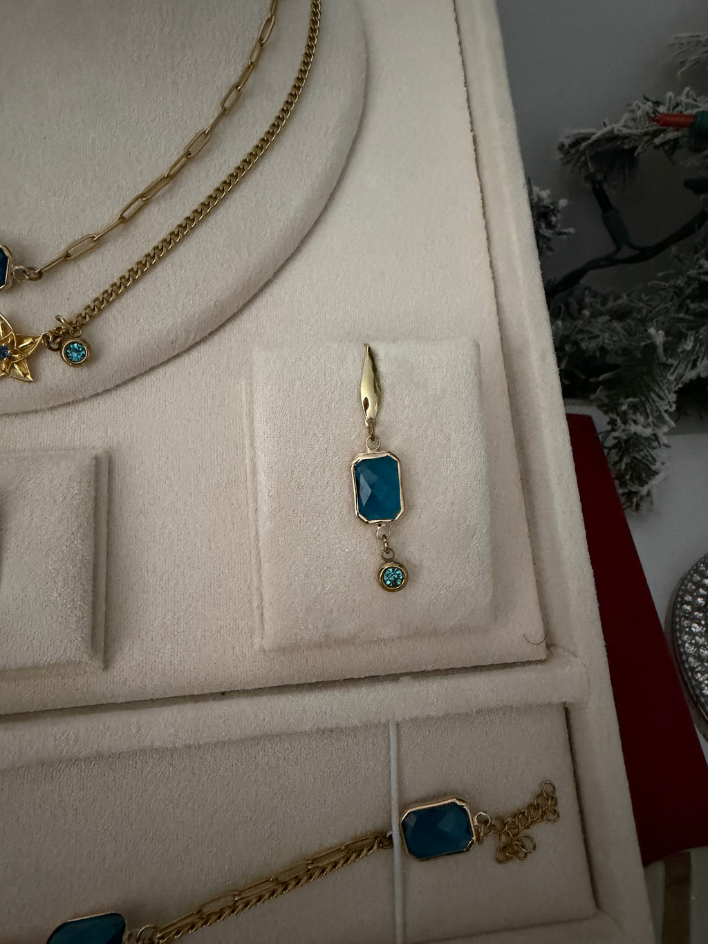 18k Gold PVD Birth Month double layered pendant Necklace, Bracelet and Earrings 3 pce set.