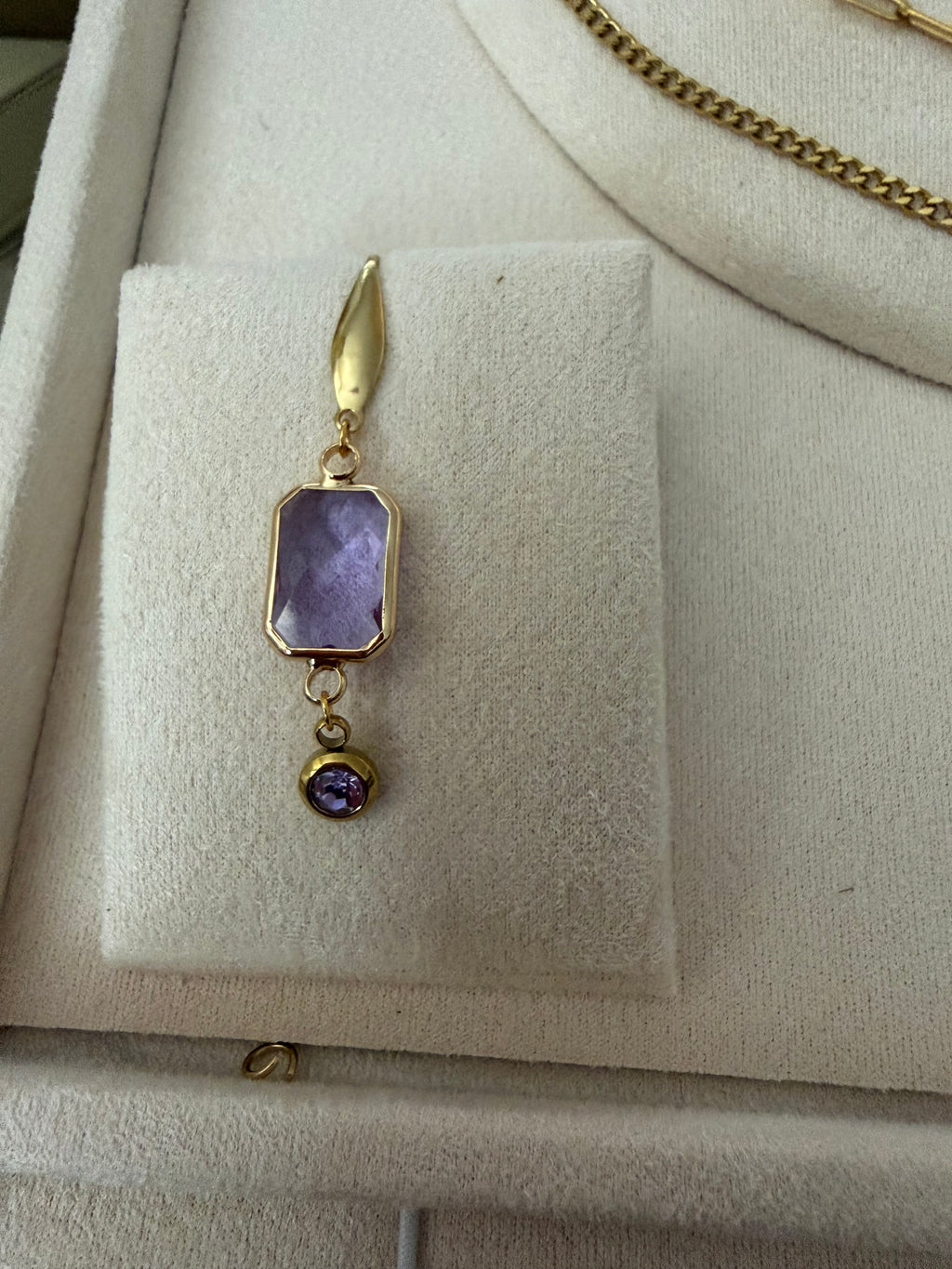 18k Gold PVD Birth Month double layered pendant Necklace, Bracelet and Earrings 3 pce set.