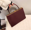 Vintage Style Frame Handbag – Classic Top Handle Purse with Metal Kiss-Lock Closure, Retro Structured Tote for Women