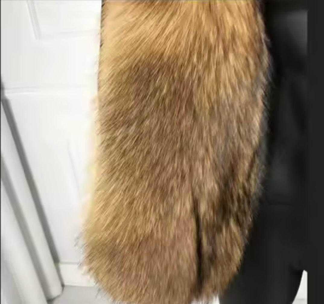 Men's Luxury Real Raccoon Fur Hooded Parka Jacket