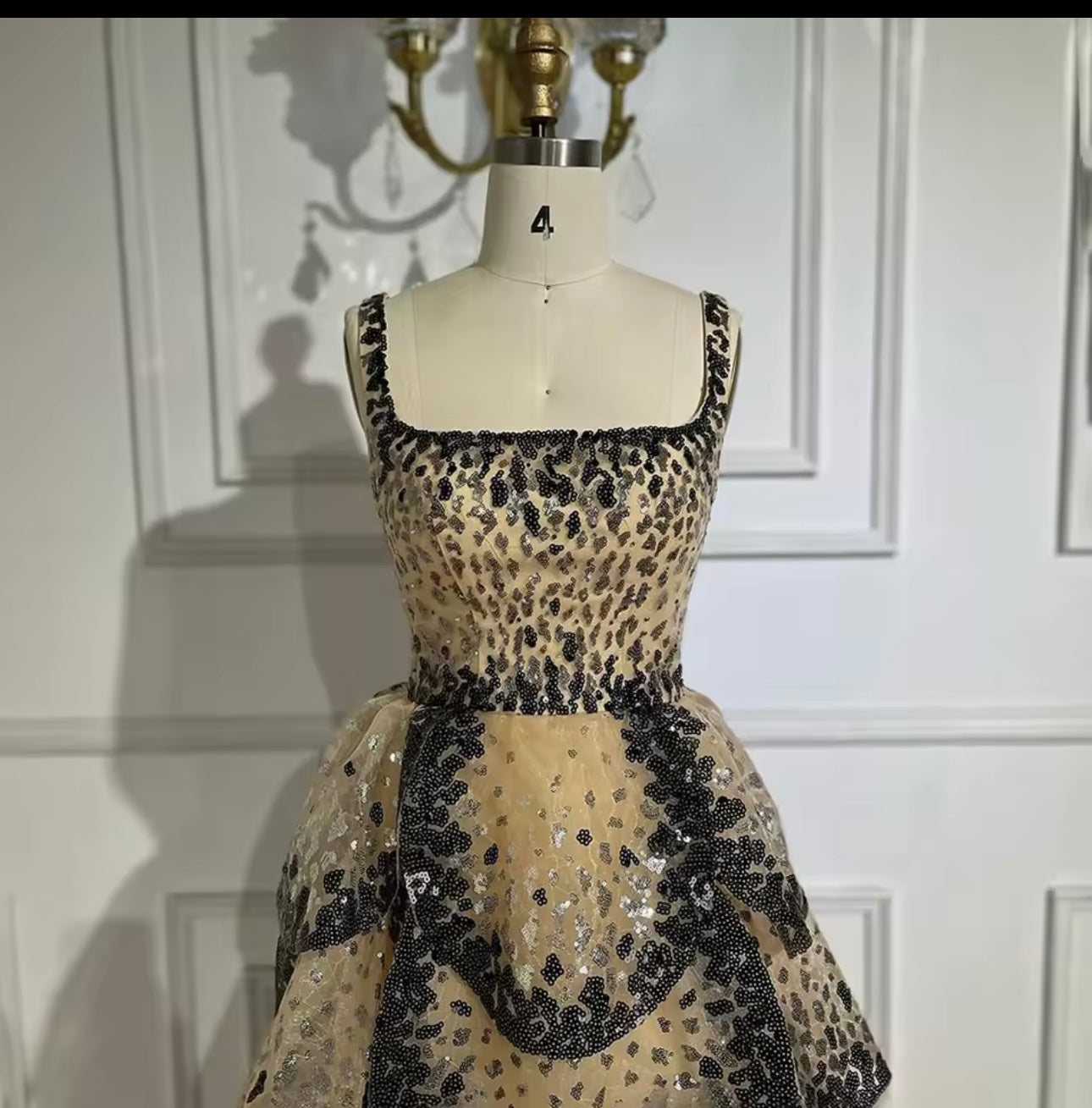 Luxury Leopard Print Tiered Ball Gown - Sweetheart Neck Floor Length Prom Dress JNi3 shop