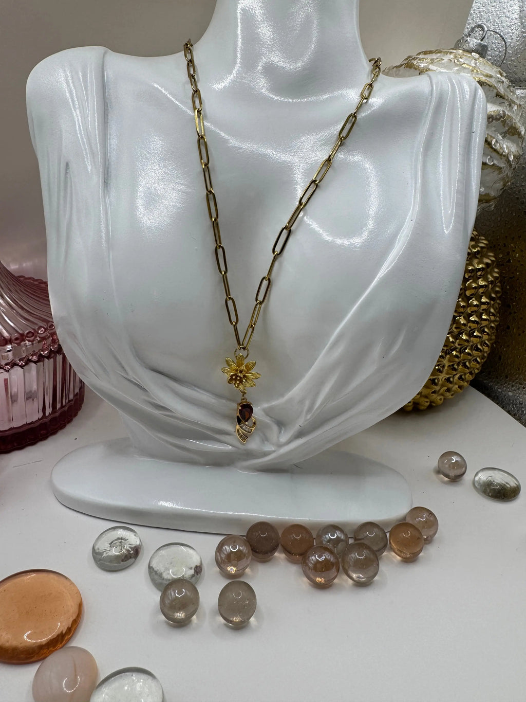 Golden Bloom Drop (limited edition) 18k gold PVD Necklace - JNi3 shop