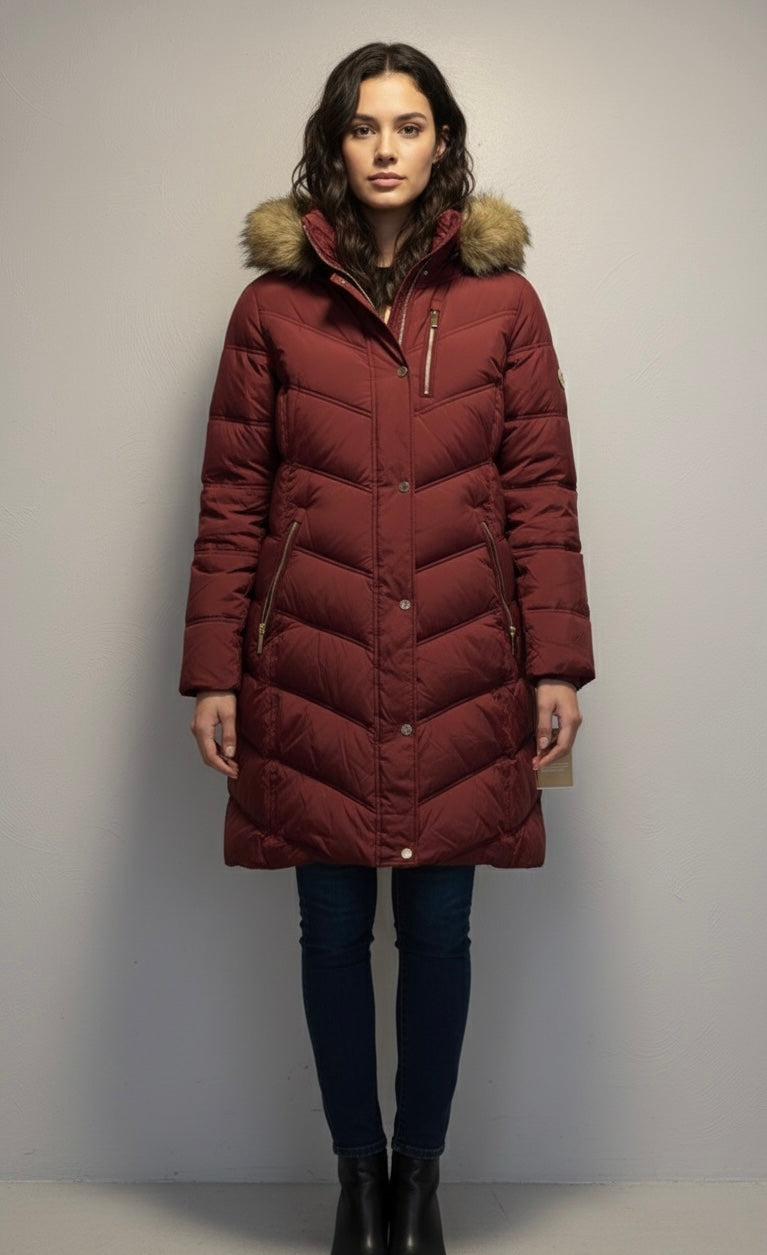 Michael kors xl burgundy down jacket