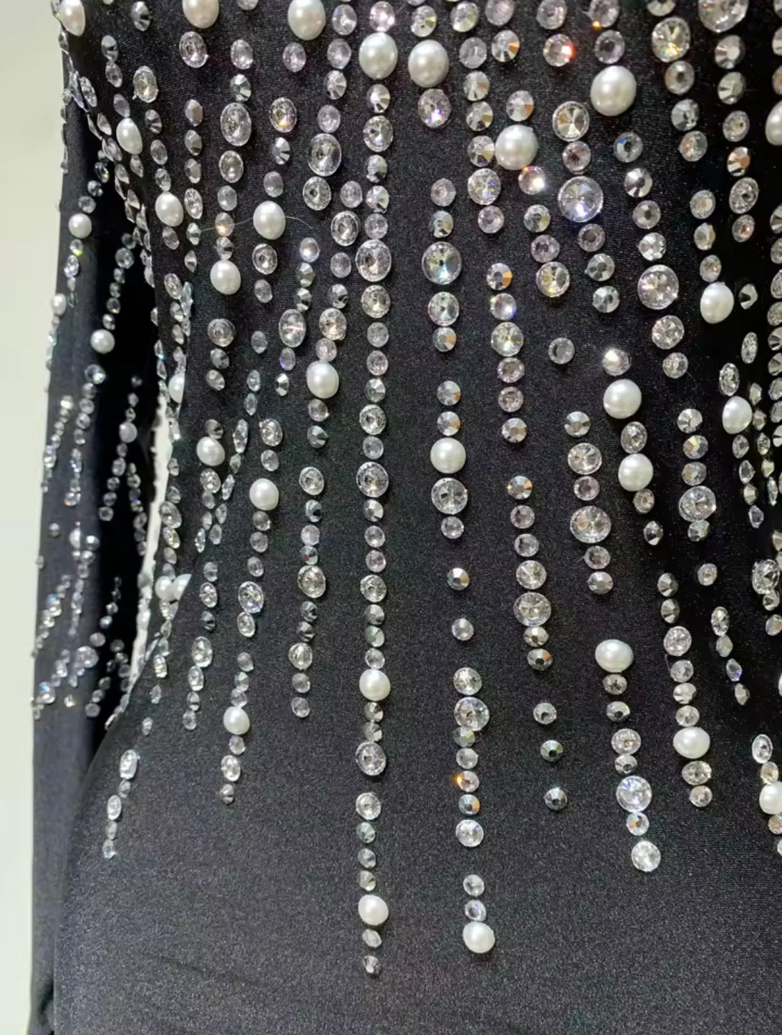 Luxury Black Rhinestone Evening Gown with Gloves, Crystal Embellished Mermaid Dress, High Neck Open Back Formal Gala Dress, Birthday Prom Dress