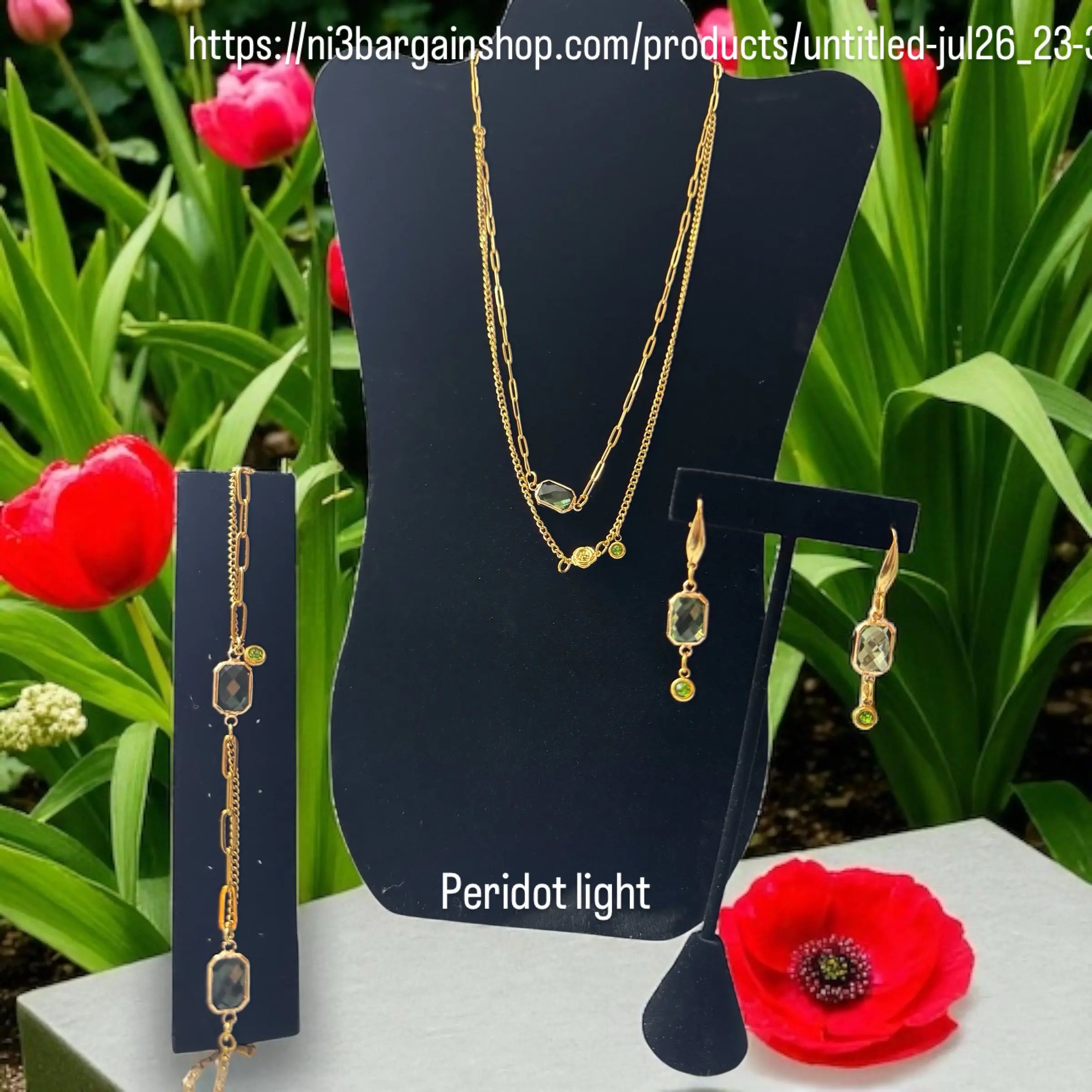 316 stainless steel Birth Month Pendant layered Necklace , Bracelet ,Earrings3pce set - JNi3 shop