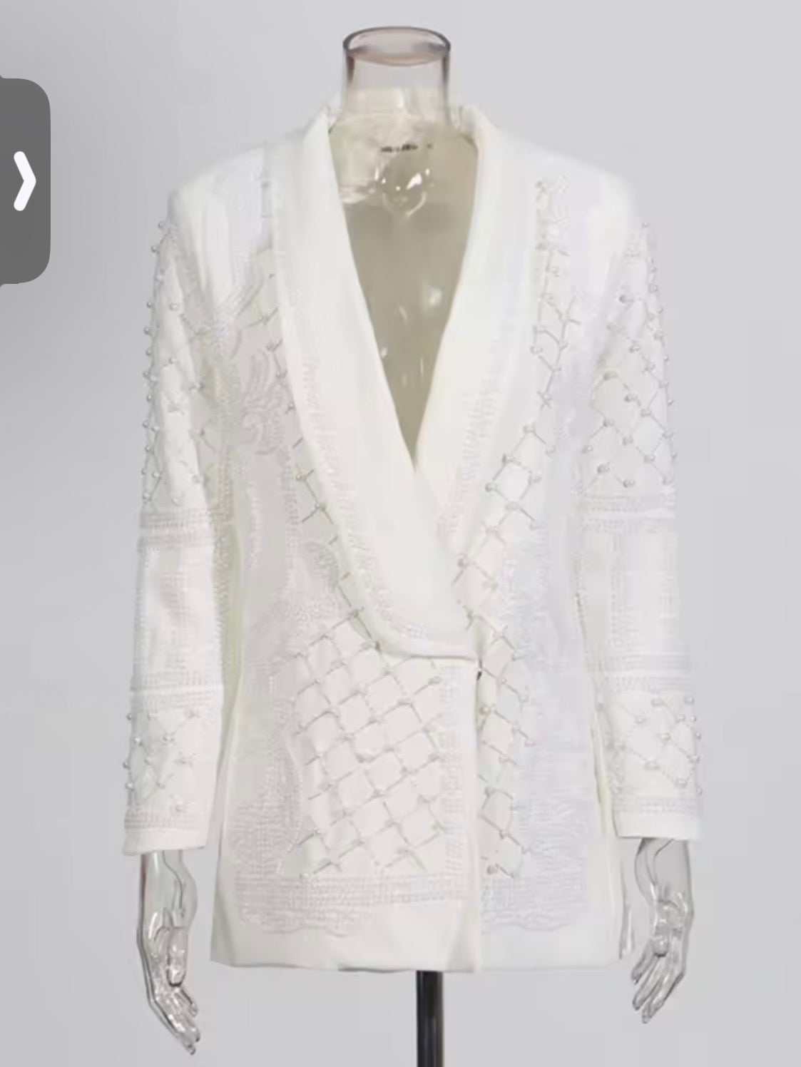 GALCAUR Solid Slimming Spliced Bead Blazer for Women Lapel Long Sleeves Patchwork Single Botton Fashion Coat Female Clothing New