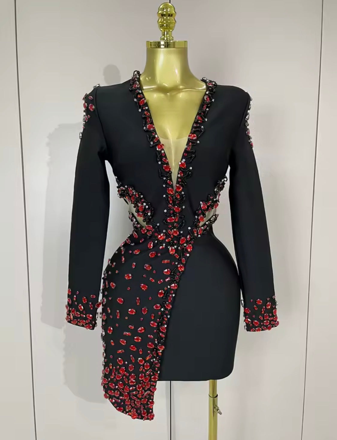 Luxury Crystal Rhinestone Blazer Mini Dress, Beaded Fringe Formal Party Gown, Sculptural Lapel Evening Cocktail Dress, Birthday Outfit Women