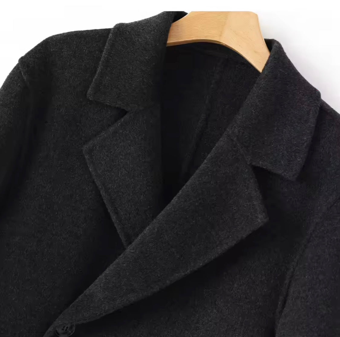 Men's 100% Cashmere Coat]Long Double Sided Overcoat]Classic Double Breasted Winter Trench Jacket]Formal Luxury Outerwear