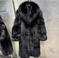 Luxury Real Fox Fur Thick Long Overcoat| Premium Winter Outerwear