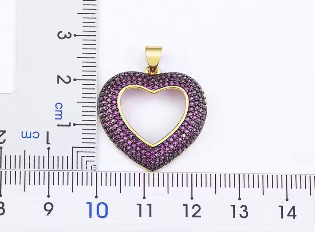 Heart-Shaped Hollow Crystal Zircon Pendant Link Chain Necklace Women's Charm Jewelry Anniversary Gift