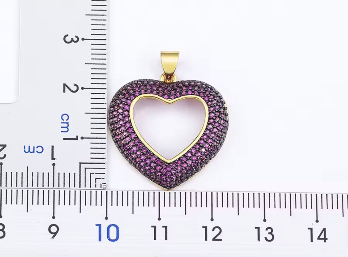Heart-Shaped Hollow Crystal Zircon Pendant Link Chain Necklace Women's Charm Jewelry Anniversary Gift