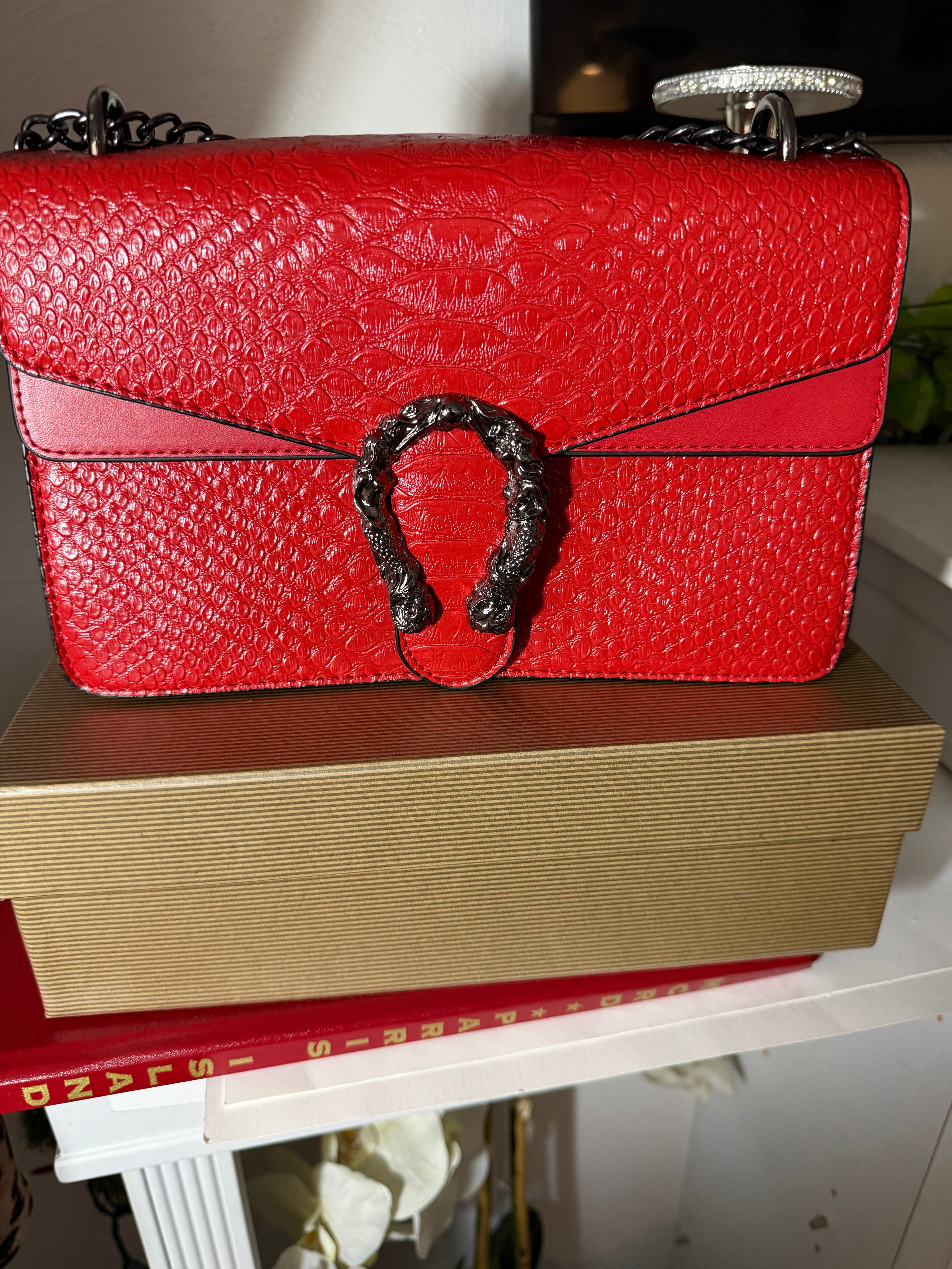 Snake print Embossed Dionysus Inspired Crossbody Shoulder Bag
