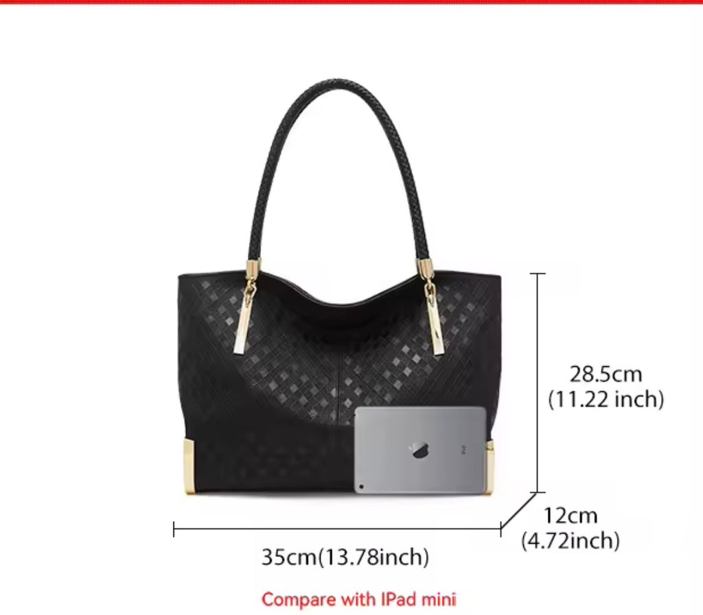 Black Leather Purse and Shoe Set | Gold Accent Boots or Heels, Genuine Leather, Cowhide