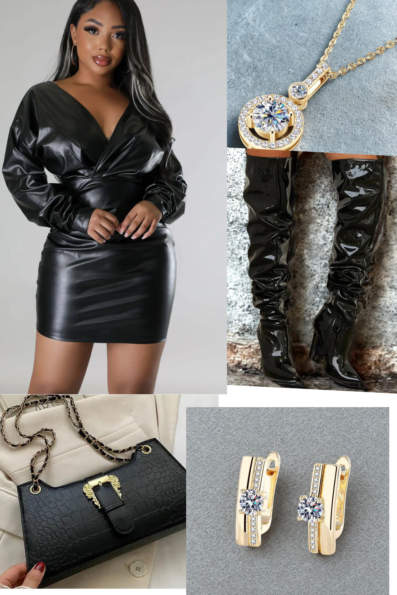 Leather Dress outfit (black)