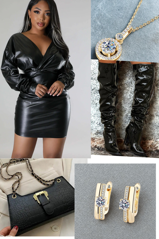Leather Dress outfit (black)