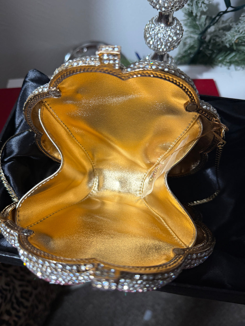 Pink Crystal Rose Evening Clutch Bag - Luxury Floral Rhinestone Minaudière