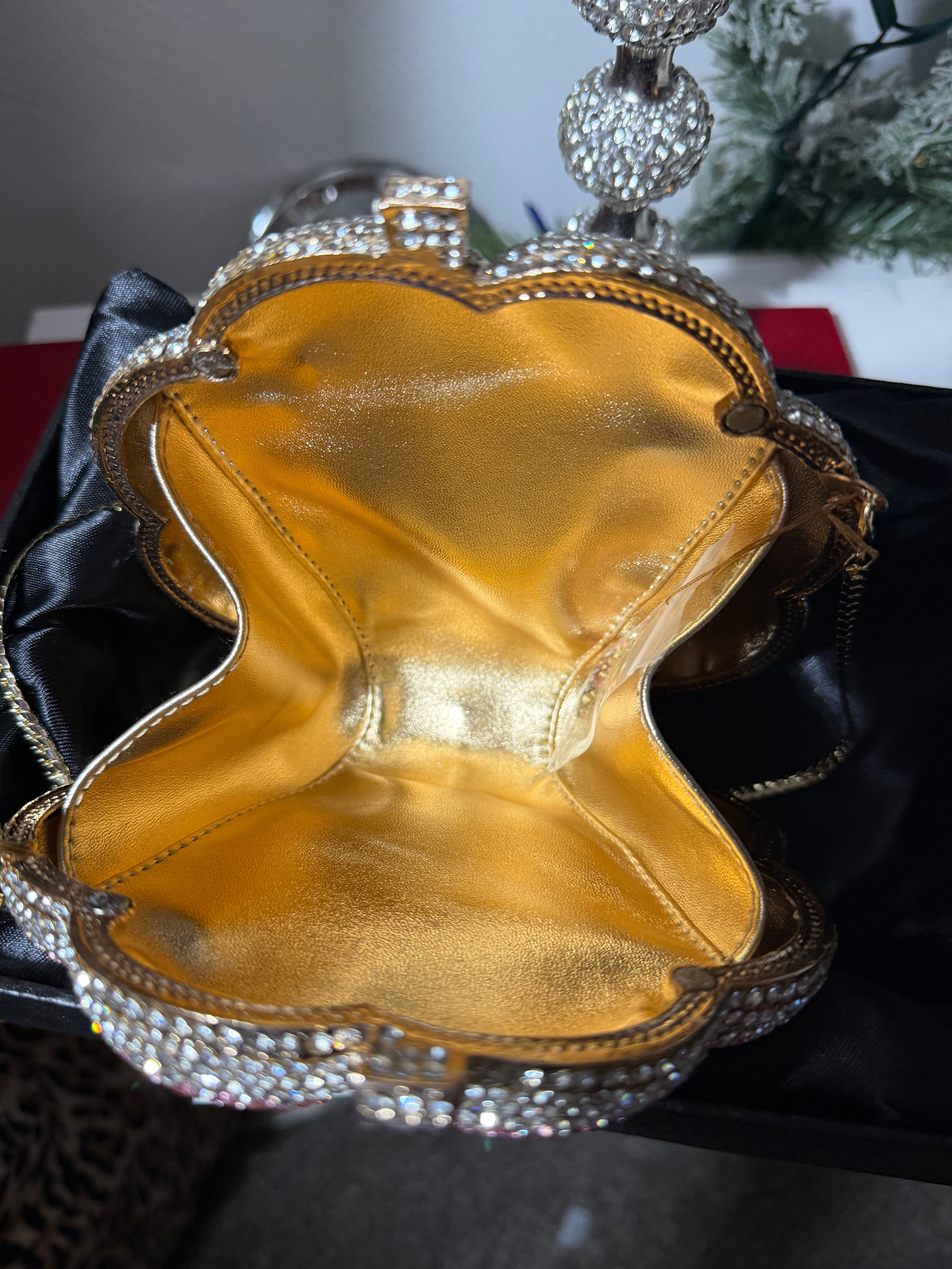Pink Crystal Rose Evening Clutch Bag - Luxury Floral Rhinestone Minaudière
